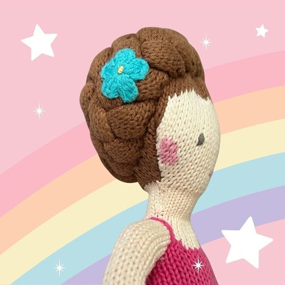 Pink Ballerina Doll. Knitted. The Land of Nod. 16” Excellent condition. - Picture 5 of 5